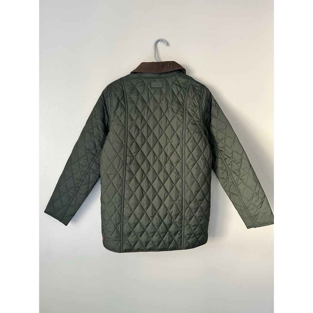 Hunter Women's Green Quilted Jacket Snap Front Pockets Mid-Length Size S - Picture 2 of 9